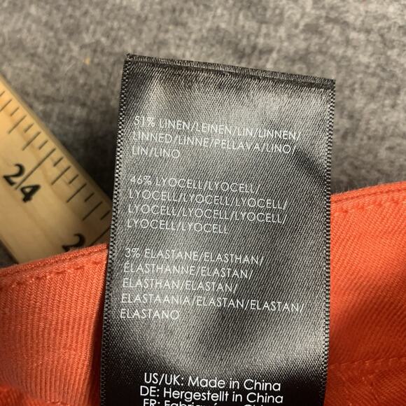 Liverpool Shorts Womens 12/31 Linen Hot Coral High Rise Stretch Beach Coastal‎ - Picture 4 of 9